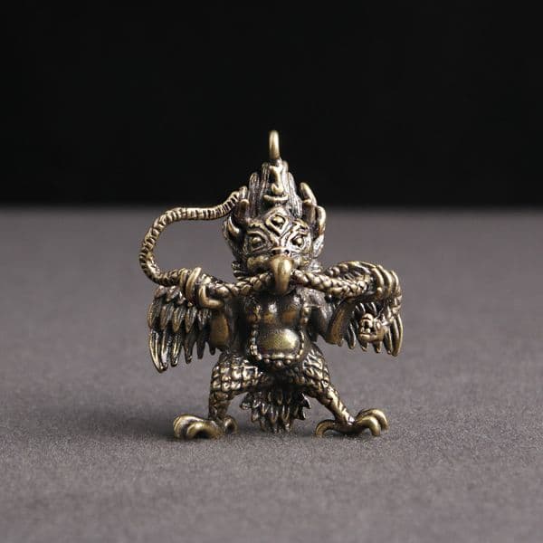 Brass Tantric Guardian Statue Home Decor Copper Figurines Miniatures Golden Winged Roc Bird Nepal Buddha Sculpture Decoration