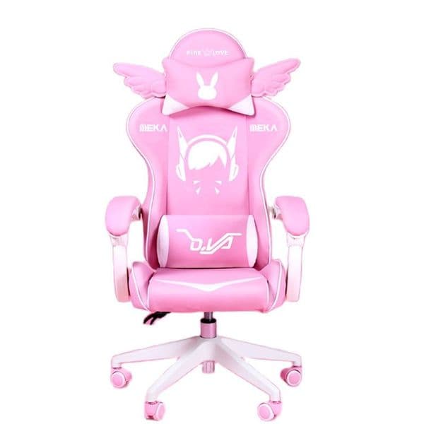 Pink Cartoon Electric Sound Girl Office Chair 360 ° Lift Rotating Home Computer Game Student Learning to Upgrade Latex Cushion