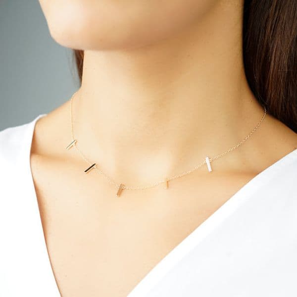 2017 fashion jewelry geometric thin bar high polished bar rose gold silver color fashion choker bar simple necklace cheap