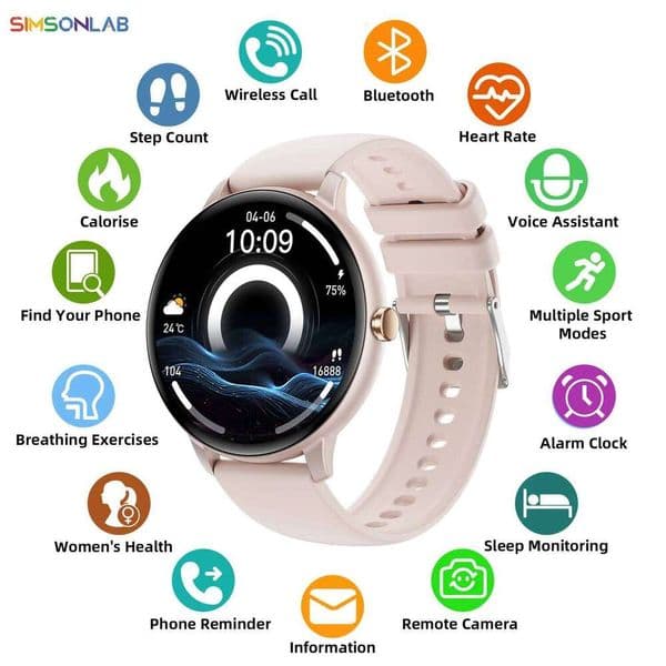 New Bluetooth Call Fiess Tracker Heart Rate Blood Pressure Sleep Monitoring Music Player Ladies Smartwatch Men 2025