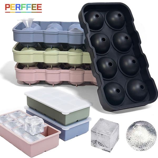 8 Grid Ice Ball Maker Silicone Ice Cube Tray Big Ice Ball Freezer Mold Ice Maker for Whiskey Kitchen Ice Cream Tools Ice Mould