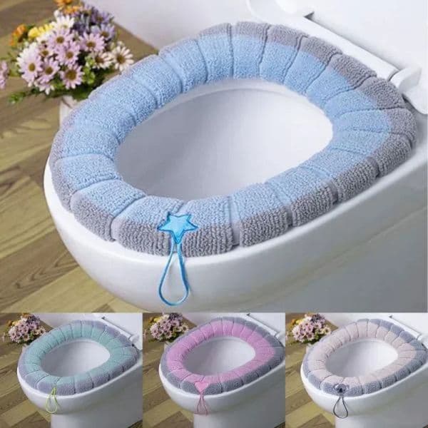 New Thickened Toilet Seat Cover Pad Warm Soft Washable Toilet Portable Protector Water Removable Bathroom Accessories