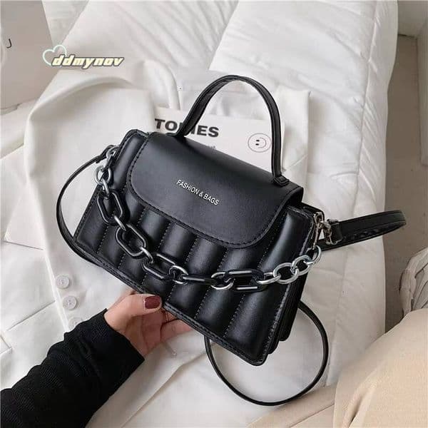New Chains Shoulder Women Solid Color Crossbody Designer Messenger Handbag and Purse Luxury Top-handle Bag feminina ddmynov
