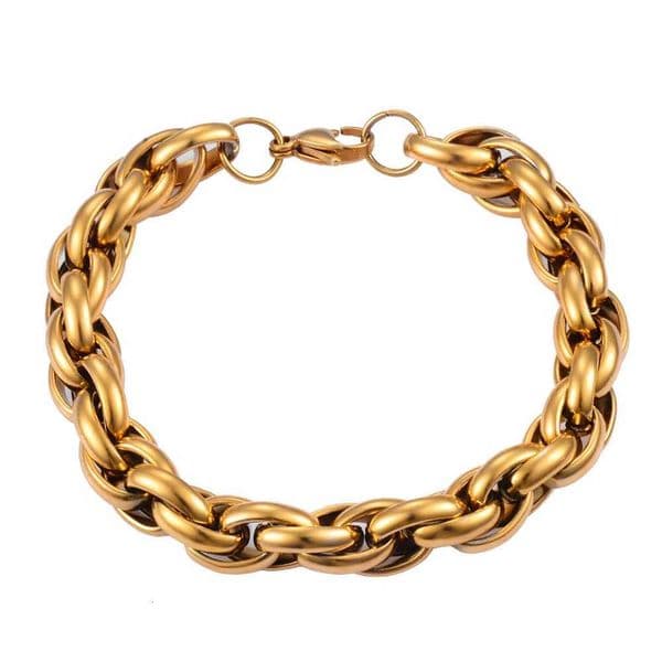Stainless Steel Chain Retro Metal Twist Chain Bracelet Width 8mm Mens Hip Hop Fashion Jewelry W250709
