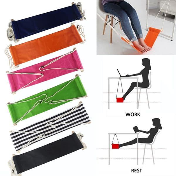 Portable Foot Hammock Strap 2 Hook Polyester Desk Rest Foot Hanger Hanging Chair Foot Put Feet Swing Footrest Leg Hammock Office