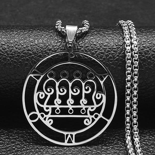 2024 Stainless Steel Sigeal Sigil De Lucifer Satan Necklaces PAIMON Lazer Key Baphomet Stamp Necklace Jewelry N3521S03