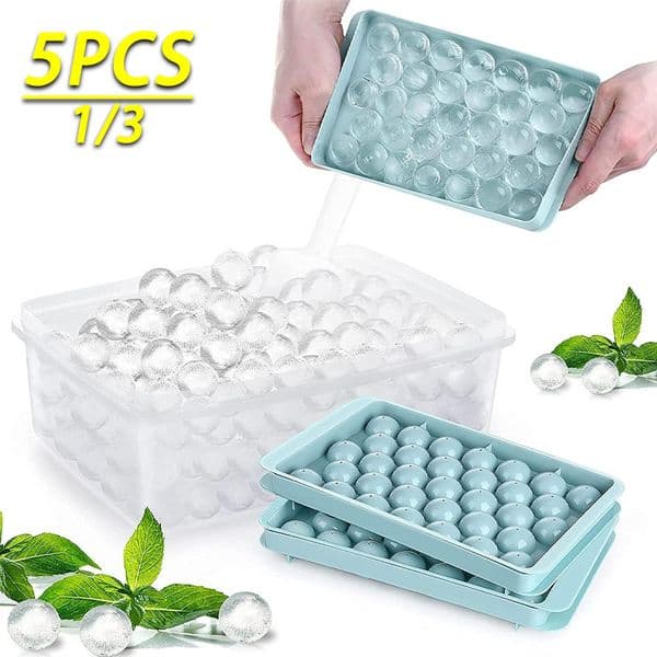 1-5PCS Food Grade Ice Ball Mold Press Round Ice Cube Tray for Home Use Summer Ice Maker Molds Cold Drink DIY Ice Cream Molds