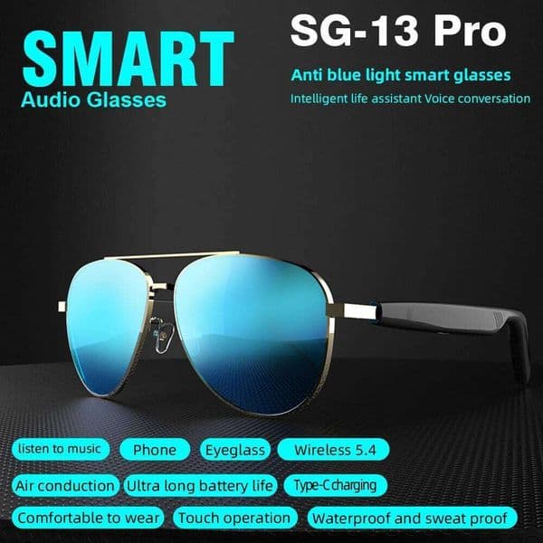 Smart Wireless Bluetooth Fashion Anti-Blue Light Glasses Multi-Functional Music Playback Phone Answering Touch Operation