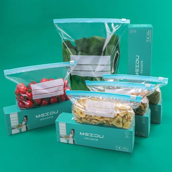 Ziplock Food Bags Reusable Refrigerator Fruit Grain Fresh Keeping Plastic Storage Container B2