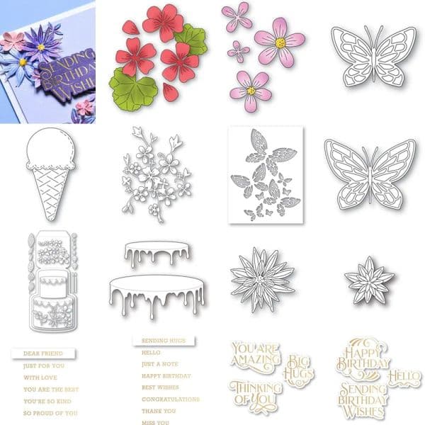 BRILLIANT GERANIUMS Flowers Metal Cutting Die Hot Foil Scrapbooking Crafts Maker Photo Album Template