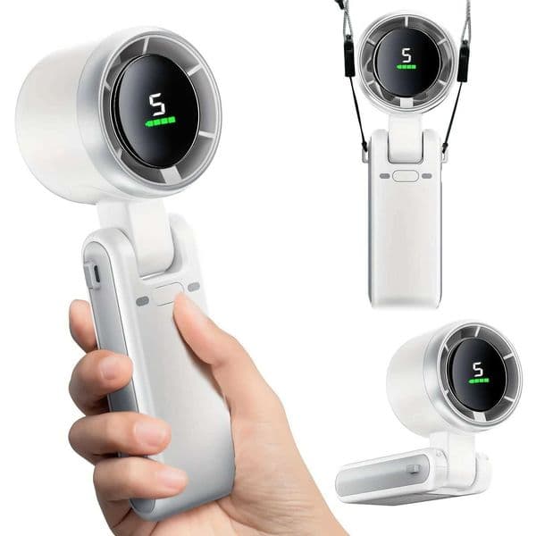 Portable Handheld Mini Fan Turbo High-Speed Cooling Fan with 5 Wind Speeds Digital Display USB Rechargeable Fan for Camping XJ250710