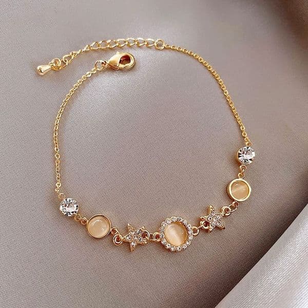 bracelet designer bracelet Cat Eye Stone Starry Sky Bracelet Adjustable Best Friend Jewelry 2025 New Niche High-end Feeling designer jewelry clover bracelet
