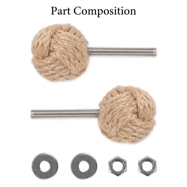 Twine Ball Drawer Knobs Round Handmade Cabinets Dresser Handles Wood Kitchen Cupboard Wardrobe Door Pulls for Furniture