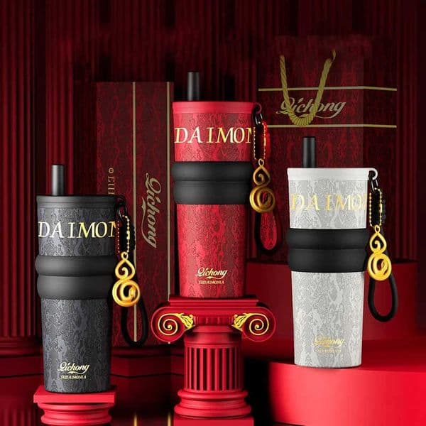 High-end Luxury Year of The Snake Limited Water Cup High Value Solid Color Water Cup Double Drink Double Lid Straw Water Cup M250710