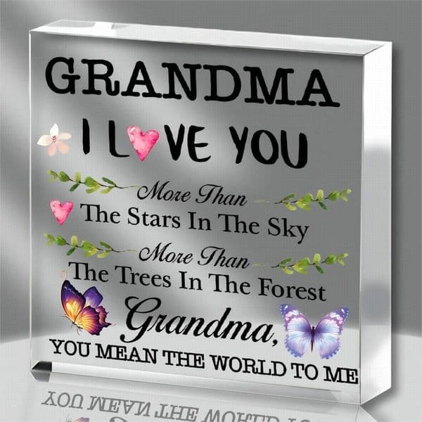 Grandma Gifts "I Love You More than the Stars in the Sky" desktop decoration acrylic desktop plaque logo
