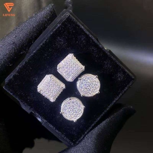 Lifeng Customized VVS Moissanite Dia 10K Solid Gold/Sterling Sier Stud Earrings Women's Jewelry