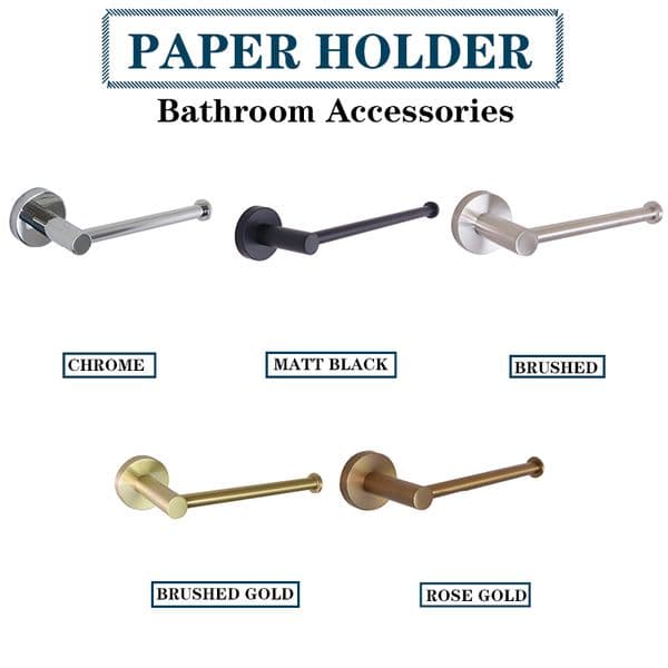 Roll Paper Holder Stainless Steel Bathroom In Wall Rose Gold Simple Style Brushed Nickel Hotel Accessories