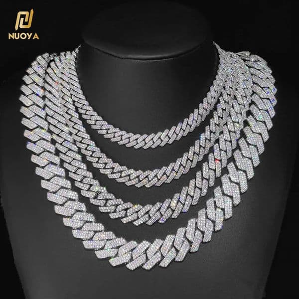 Drop Hip Hop Cuban Link Chain Necklace Silver18k Gold Plated 1012141520mm Iced Out Diamond CZ Gift for HimHer 250708