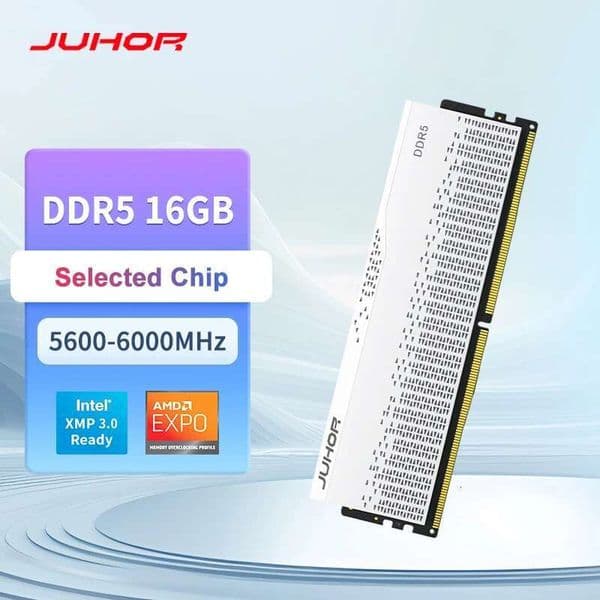 JUHOR Memoria Ram DDR5 RAM 16GB 32GB 5600MHz 6000MHz 6400MHz 6800MHz 7200MHz DIY Computer Gaming Desktop Memory