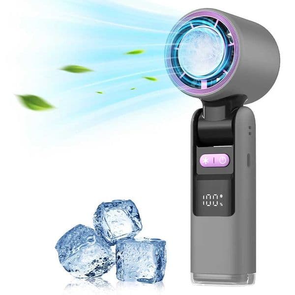 With Ice Cooler Small Pocket Fans Rechargeable 3-in-1 Portable Fan Speed(100) 13000 rpm Ice Cooling Handheld Fan Digital Display XJ250710