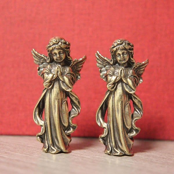 Antique Copper God of Love Cupid Statue Small Ornaments Brass Angel Figurines Desktop Decorations Home Decor Accessories