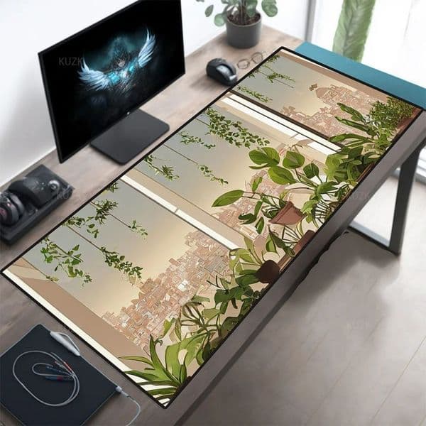 Plant Aesthetic Cute Pattern Mouse Pad Gaming Table Mats Computer Mousepad Company Big Desk Pad Large Gamer Mousepads Mouse Mat