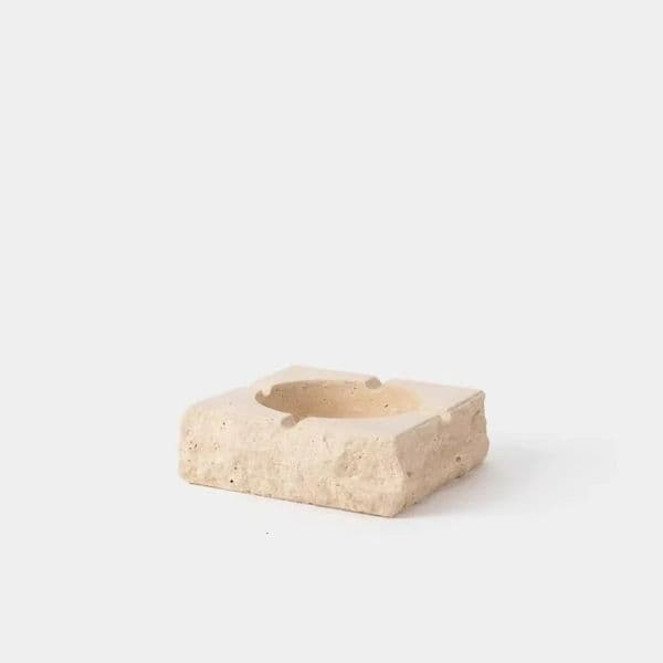 Natural Travertine Square Ashtray Broken Edge n Ornament Sample Room Home Desktop Jewelry Storage Tray Decoration 250710BJ