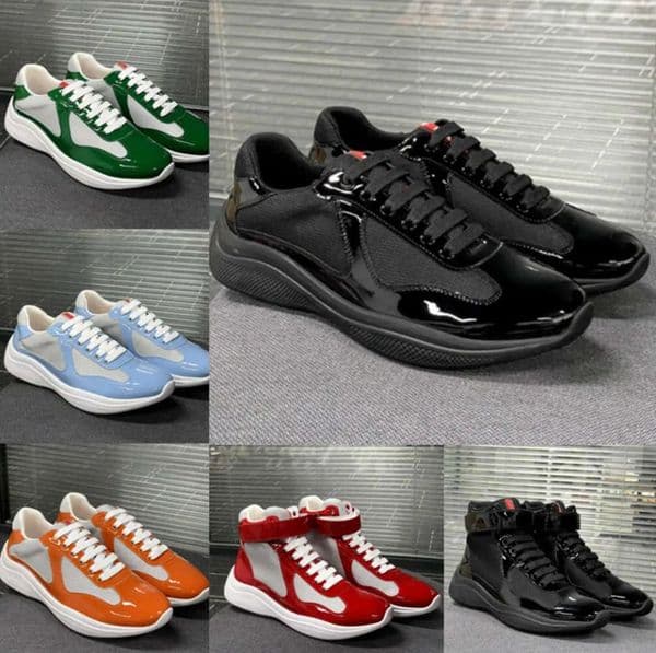 2025 America Cup Xl Low Top Sneakers Casual Runner Sports Shoes Men Women Rubber Sole Fabric Patent Leather Trainer Size 36-47 NO53 Z251206IZY1