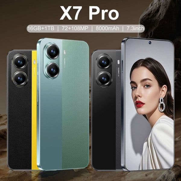 i15 i16 5G Mobile Phone X7Pro 16GB+1TB Smartphone Android 14 Screen 7.3inch