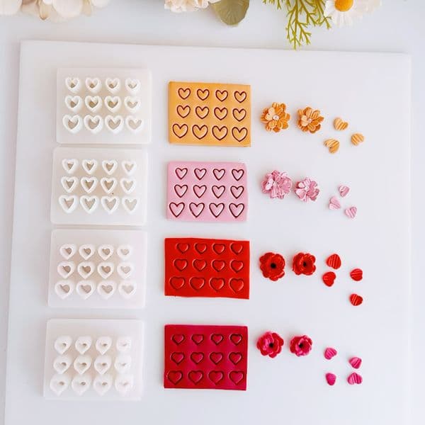 Valentine's Day Heart Petal Shaped Polymer Clay Cutters 12 IN 1 Love Dangle Clay Cutter DIY Earrings Pendant Jewelry Hand Tools