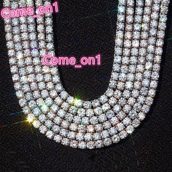 Mens Iced Out 1 Row Tennis Chain 2.5mm 3mm 4mm 5mm 6mm Necklace Hip Hop Jewelry 16 to 30 Inches Available