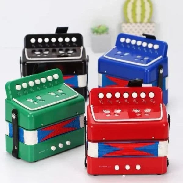 Accordion Instrument 7 Keys 2 Bass Small Accordion Educational Musical Instrument Christmas Birthday Gift Toddlers Beginners