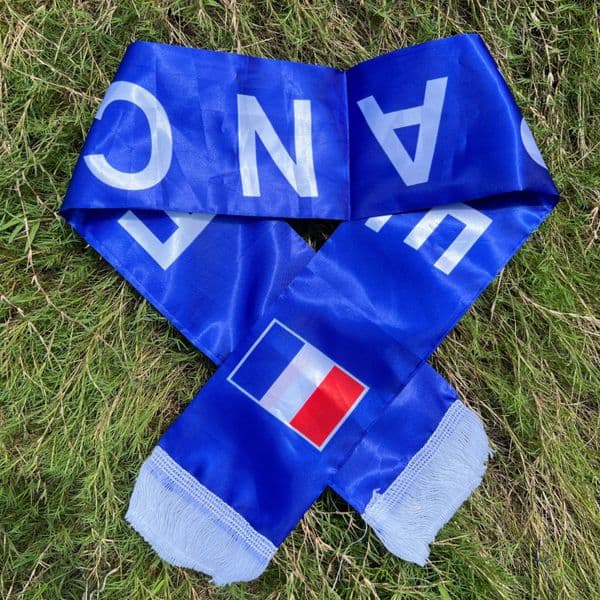 France scarf 14x130cm double printed France flag Scarf football team Scarf Printing Satin French banner for sport fans