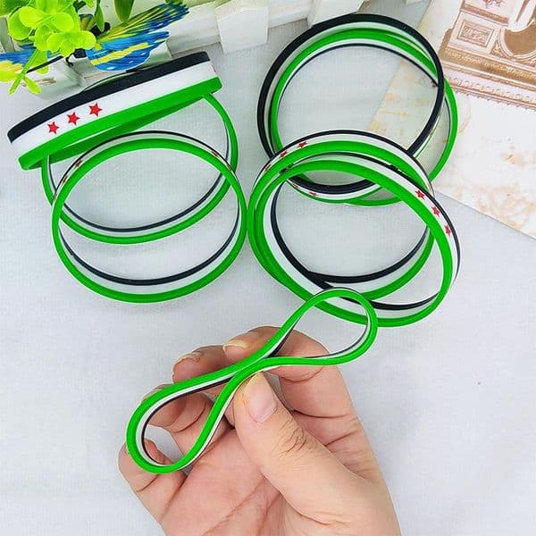 1/10pcs Syria Flag Silicone Bracelets Lot Wristband Kids Children Women Men Sport Love Friend Family