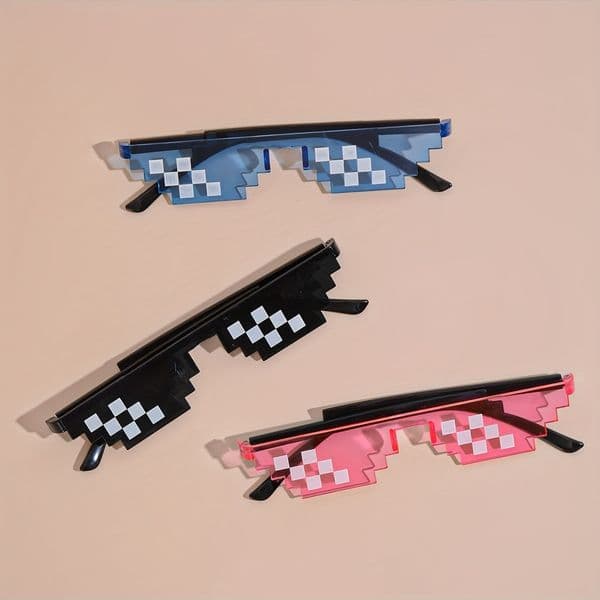 1pc, Festival Party Props Party Photo Props Mosaic Funny Party Glasses Anime Pixel Glasses, Cheap Stuff, Weird Stuff, Mini Stuff