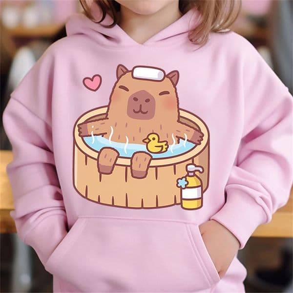 Children Clothes Cute Capybara 3D Print Kids Hoodie Sweatshirt Christmas Long Sleeve Casual Pullover Autumn Childrens Clothing S260417