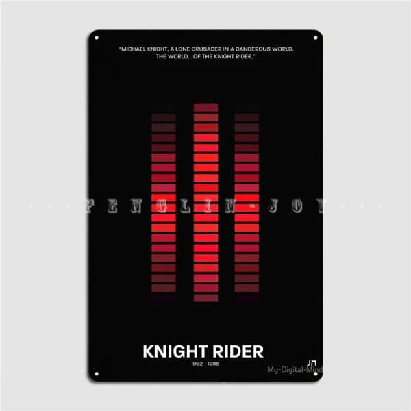 Knight Rider Metal Sign Retro Club Party Wall Decor Vintage Bar Tin Poster Plaque for Home Office Man Cave or Garage