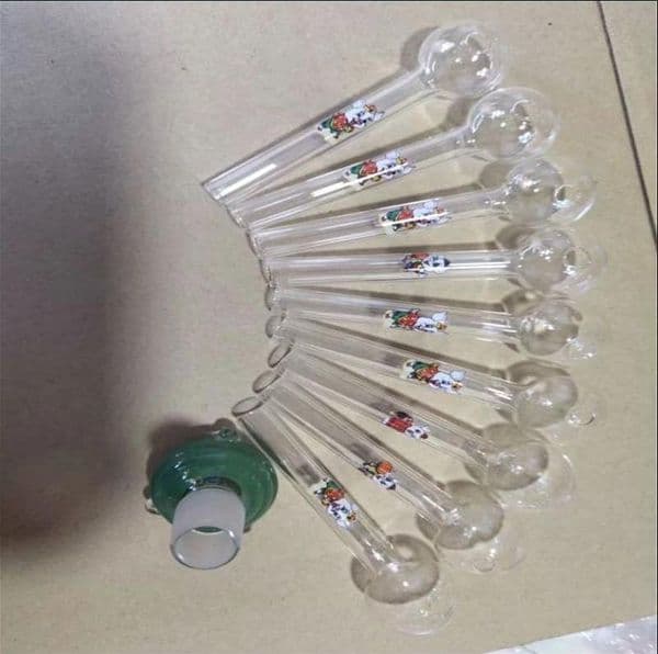 Smoke Pipes Hookah Bong Glass Rig Oil Water Bongs Colorful printed cartoon pig glass pot