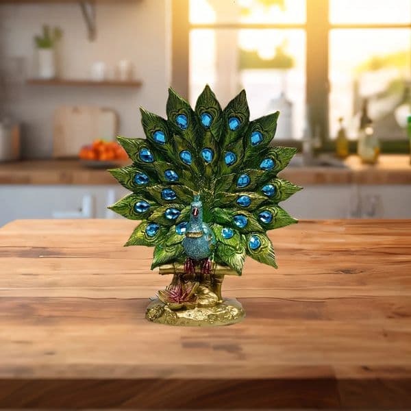 Peacock Statue Decoration Animal Sculpture Modern Resin Home Office Desktop Multifunctional Style 250711BJ