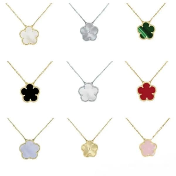 Necklace designer necklace for women and men diamond-studded necklaces lucky classic four leaf clover necklace pendant pearl mother silver plated 18k gold