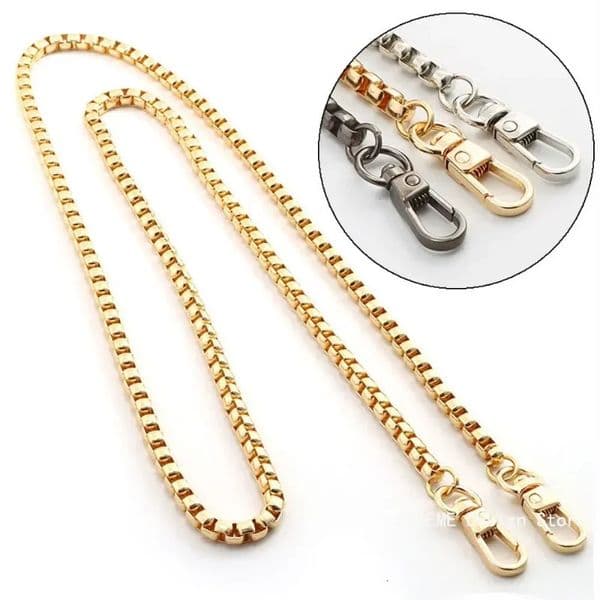 100cm/120cm Metal Bag Chain Single Shoulder Strap Crossbody Bag Chain Replacement Bag Accessories For Women 250707BJ