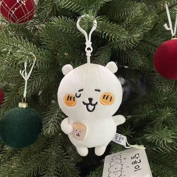 Korean Bear Plushie Necklace - Cuddly Furry Companion for Bags Featuring Unique Cultural Elements