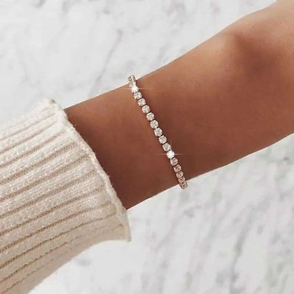 Women Crystal Bangles Rhinestone Elastic Round s for Women Gold Color Wrist Accessories Fashion Wedding Jewelry Z250711