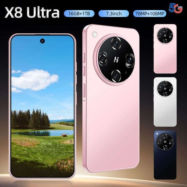 A2 I15 I16 5G Mobile X8 Ultra 3+16GB Incell Perforated Smart Large Screen All-in-One 4G Network Phone