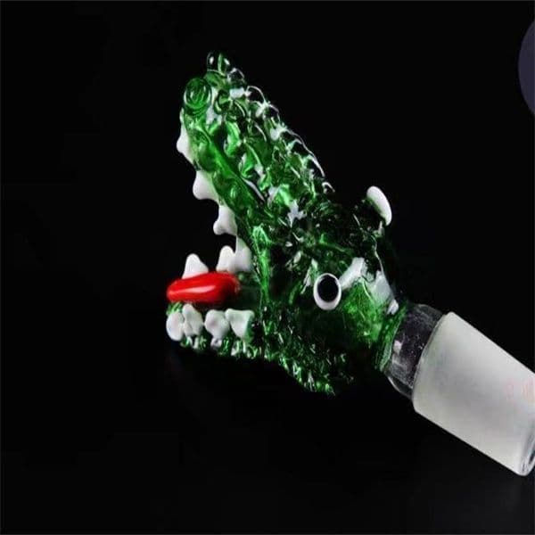 Crocodile bubble head Wholesale Glass Hookah, Glass Water Pipe Fittings, Free Shipping