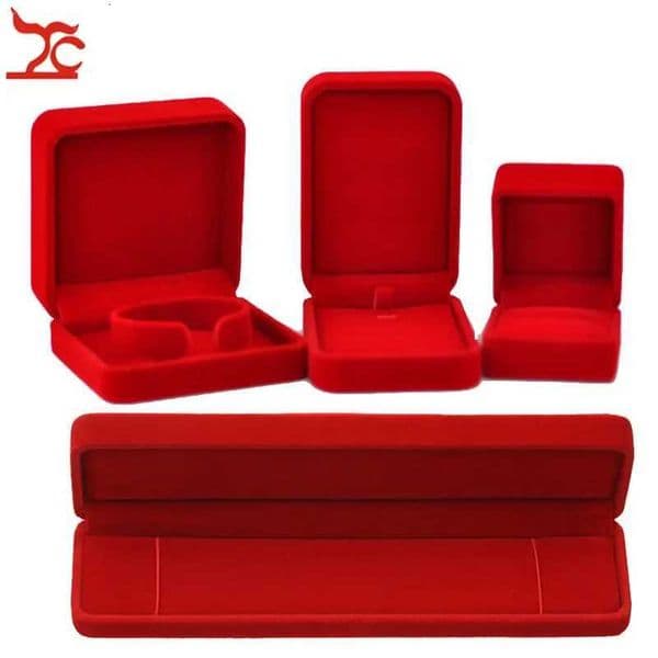 Quality Wedding Jewelry Storage Case Amazing Red Velvet Ring Earrings Necklace Pendant Storage Organizer Gift Box Z250712