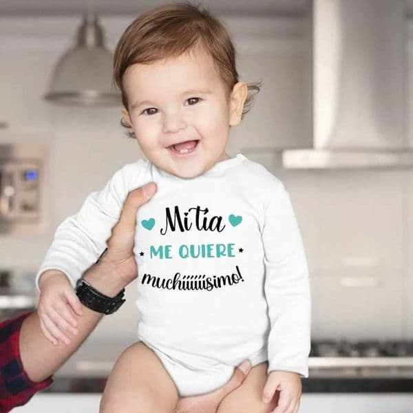 We Aunt Loves Me Very Much Print Baby Bodysuit Spanish Baby Romper Toddler Jumpsuit Girls Boys Long Sleeve Clothes Infant Romper W250712
