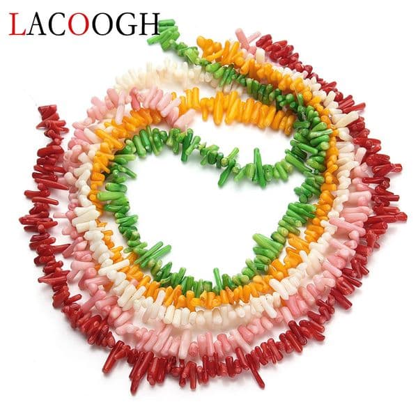 6-15mm Irregular Red/Yellow/White/Green Natural Coral Beads Loose Spacer Beads Fit DIY Coral Bead Bracelet Necklace Material