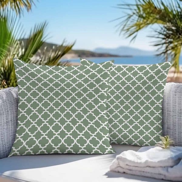 Classic Sage Green Morocco 2/4PCS Waterproof Cushion Cover For Home Decoration 40/45/50/60/66cm Pillowcase