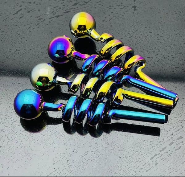 Glass pipe Oil Burner bong hookah Smoking Electroplated colorful multi spiral glass smoke pot pipe